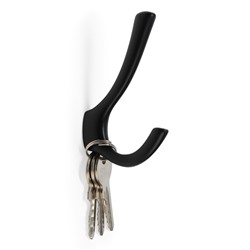 Крючок мебельный CAPPIO TKD029, двухрожковый, цвет черный