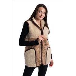 ЖИЛЕТ "ЭКО" КОМБИ С ВОРОТНИКОМ ТЕМНЫЙ на молнии