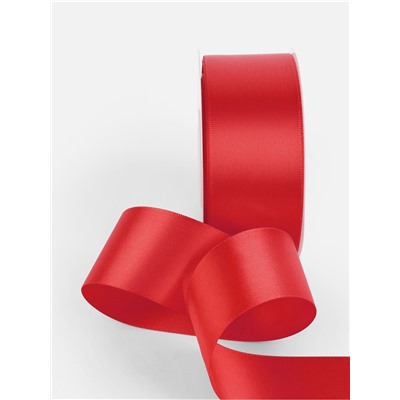Лента атласная TEIRA, двухсторонняя, 38 мм, 25±1 м, красная №0250
