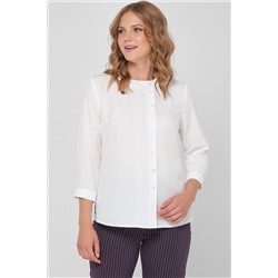 Блуза белая со смещённой застёжкой