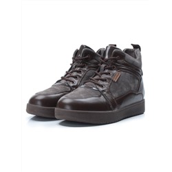 04-PA-18Z BROWN Ботинки зимние женские (натуральная замша и кожа, шерсть)