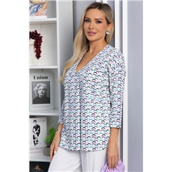 Блуза Статица (бело-сиреневая) Б13774-16М