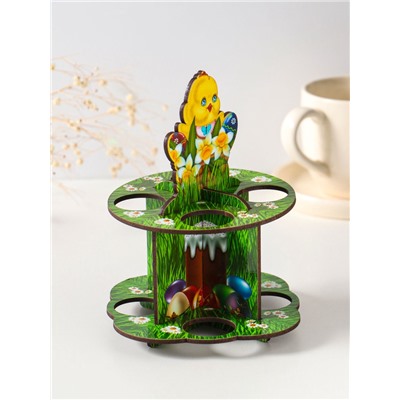 Подставка для 8 яиц в двух ярусах «Цыплёнок», 15.5×12.5 см
