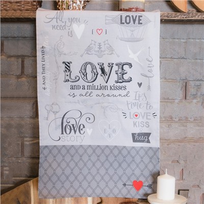 Полотенце «Этель» Love 40×67 см, 100% хлопок, саржа 190 г/м²