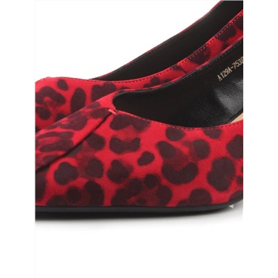 06-A129A-753PN RED/LEOPARD Туфли женские (натуральная замша)