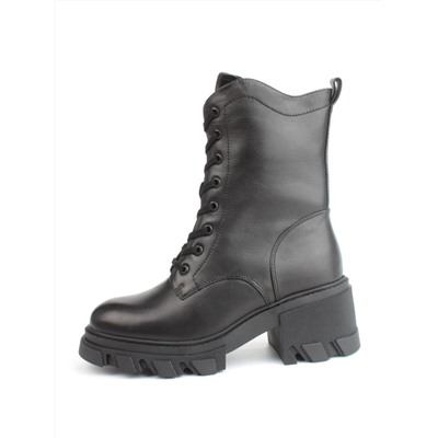 04-M2-5122 BLACK Ботинки зимние женские (натуральная кожа, натуральный мех)