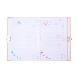 Записная книжка подарочная, 45 листов, линия, на замке, на гребне, Лапки (17,8х13см)