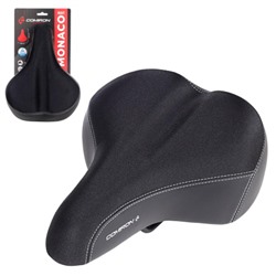 Седло велосипедное комфортное COMIRON MONACO NIGHT N667-1 270x195, Технологии: DW, ED, Soft surface, Эластомер, Верх: лайкра, Цвет: Чёрный/уп 20/