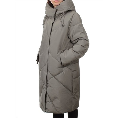 8825 GRAY GREEN Пальто зимнее женское (200 гр. холлофайбер)