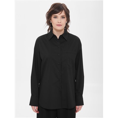 Блузка чёрная с карманом