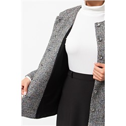 Жакет трикотажный тёмно-серый с накладными карманами Сьюзи №1