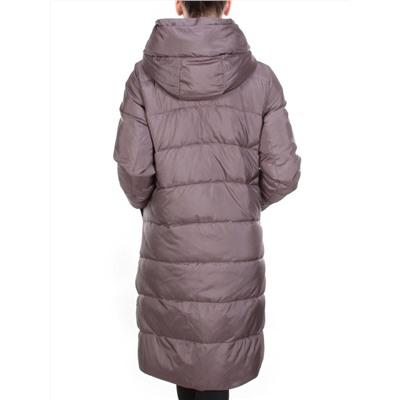 2118 GRAY/PURPLE Пальто зимнее женское MELISACITI (200 гр. холлофайбера)