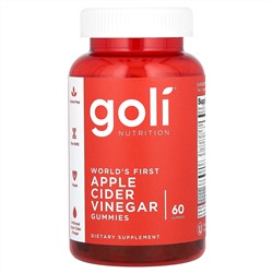 Goli Nutrition, Жевательные мармеладки с яблочным уксусом, 1000 мг, 60 жевательных мармеладок (500 мг в 1 жевательной мармеладке)