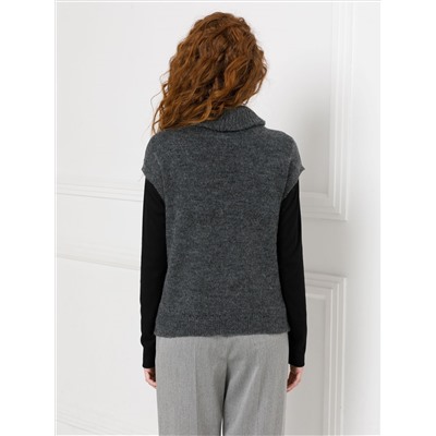 Жилет вязаный тёмно-серый