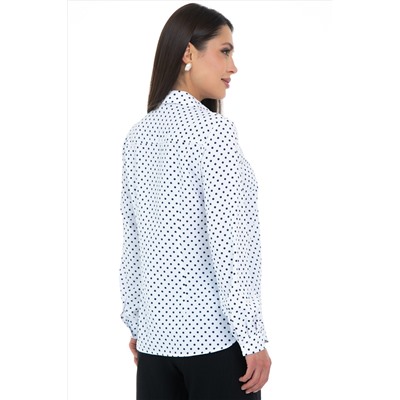 Рубашка белая в горошек
