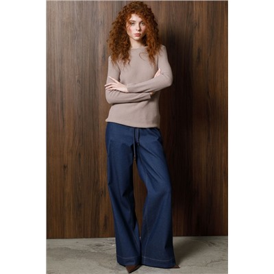 Джинсы сине-серые на эластичном поясе