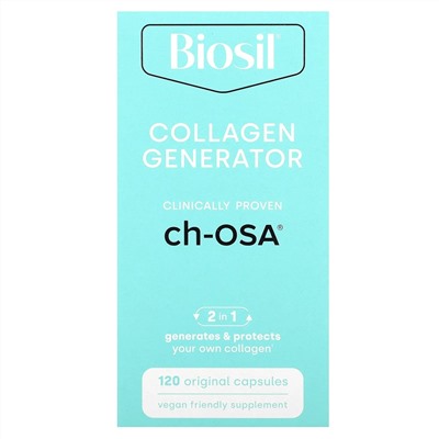 Biosil, Collagen Generator, средство для стимулирования производства коллагена, 120 оригинальных капсул