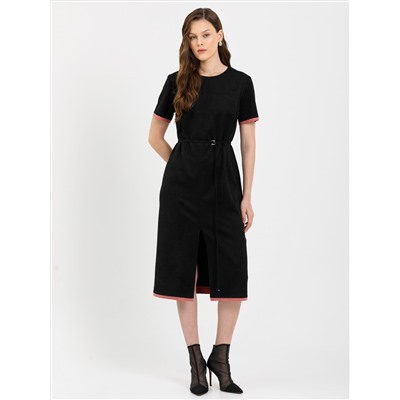 Платье чёрное из искусственной замши