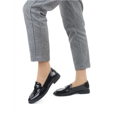 03-DCO142-2 BLACK Лоферы женские (натуральная кожа)