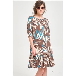 Платье короткое с оборкой