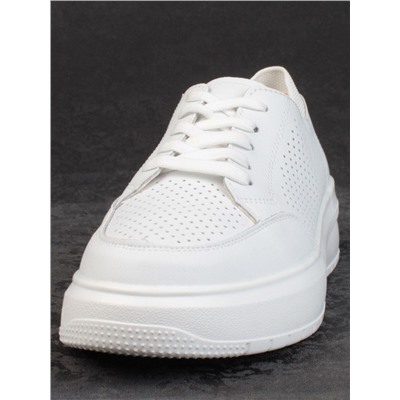 05-HY14-2D WHITE Кроссовки женские (натуральная кожа)
