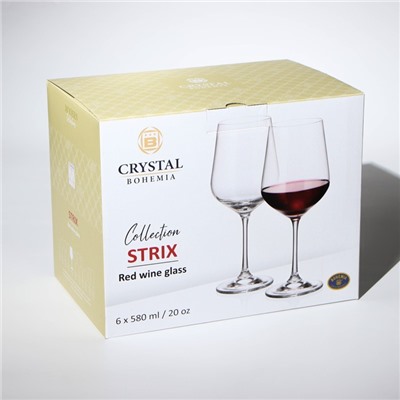 Набор стеклянных бокалов для вина Strix, 580 мл, 6 шт