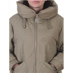 A05 BEIGE/GREEN Куртка стеганая зимняя женская (150 гр. холлофайбер)