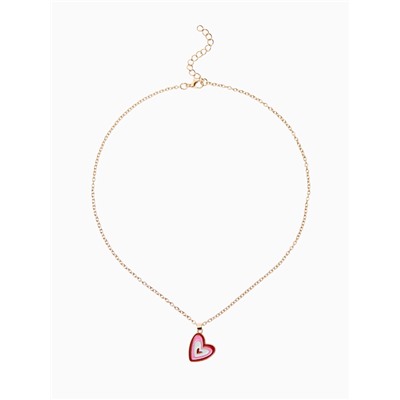 Кулон на цепочке «Сердце», иллюзия, цветной в золоте, 47 см