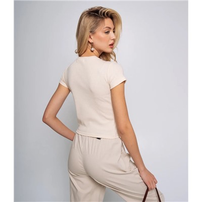 Кроп-топ #КТ6850, светло-бежевый
