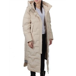 H268 LT. BEIGE Пальто зимнее женское (170 гр. холлофайбер)