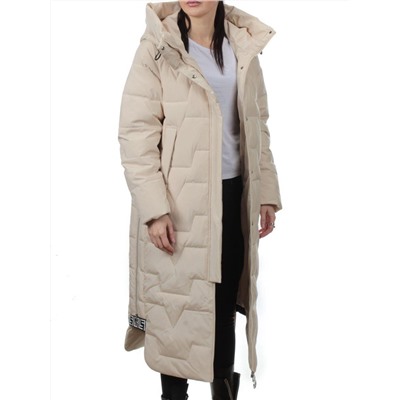 H268 LT. BEIGE Пальто зимнее женское (170 гр. холлофайбер)