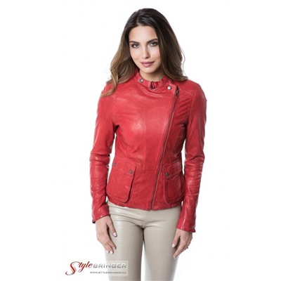 Куртка кожаная ARBEX F140 cherry