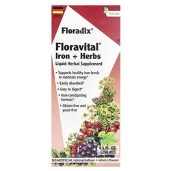Floradix, Floradix, Floravital Iron + Herbs, 8,5 жидких унций (250 мл)