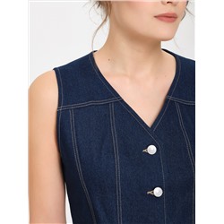 Жилет джинсовый тёмно-синего цвета