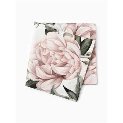 Набор салфеток с декоративными кольцами «Этель. Пионы» 40×40 см - 2 шт., 100% хлопок, саржа 190 г/м²