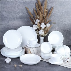 Столовый набор 37 предметов Глэйд с розетками / 30/759565220/XN (WHITE) /уп 2/