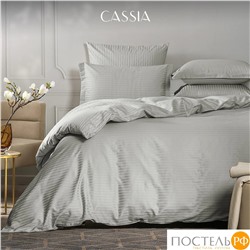 CASSIA ЛЮКС Страйп Сатин сер КПБ 145х215-1/200х220-1/50х70-2/70х70-2, 6 пр., хл/сатин