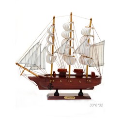 Макет парусного корабля 33х6х32 см / 5009G /уп 18/