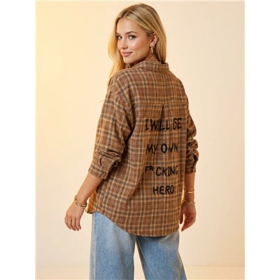 Рубашка с вышивкой OVER SIZE (хлопок)