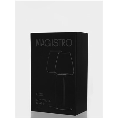 Бокалы для вина Magistro «Амьен», 590 мл, 10×28 см, набор 2 шт., стекло, прозрачные