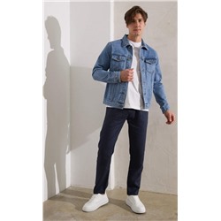 Куртка джинс P011-1336 middle blue