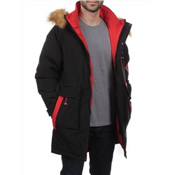 22067 BLACK RED Куртка мужская зимняя облегченная (150 гр. холлофайбер)