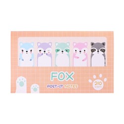 Набор фигурных бумажных закладок «Енотики», 20 листов × 7 цветов, 57×17 мм, 60×60 мм, 57×36 мм