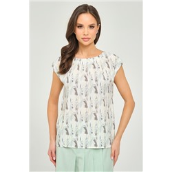 Блузка без рукавов с принтом