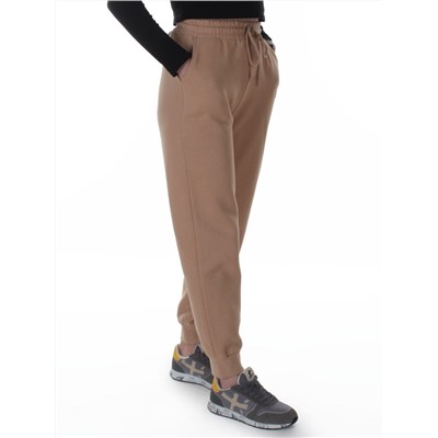 2623 BEIGE Штаны утепленные спортивные женские (85% хлопок, 10% полиэстер, 5% спандекс)