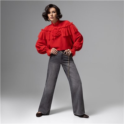 Блуза трендовая, Мелодия сердца (красная)