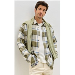 Рубашка F521-0460 khaki-milk