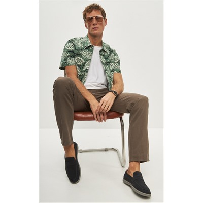 Брюки лен F211-0854 l.brown