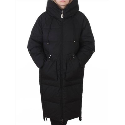 6615 BLACK Пальто зимнее женское (200 гр. холлофайбер)