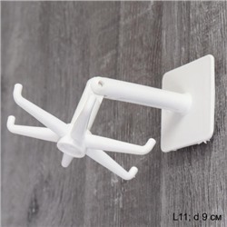 Крючок настенный самоклеющийся / HJ006white /уп 200/ белый
